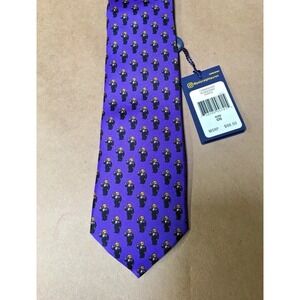 NEW Ralph Lauren Polo Bear Silk Tie Purple Tuxedo Martini Necktie